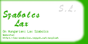 szabolcs lax business card